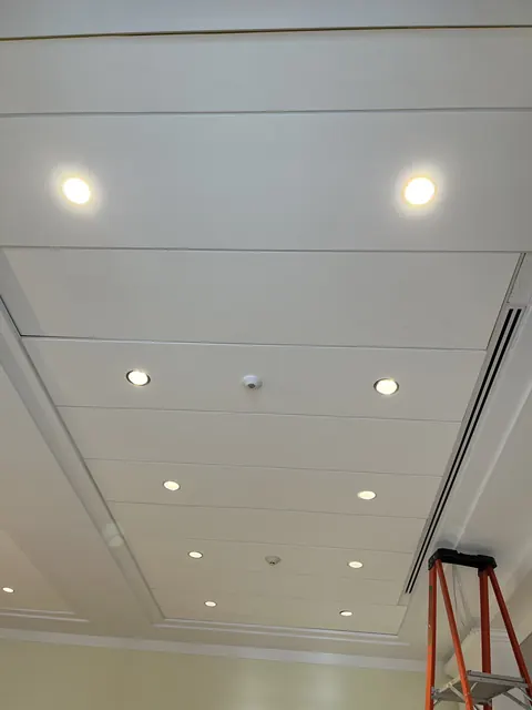 New ceiling with recessed downlights.